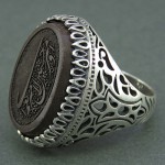 انگشتر حدید مردانه با حکاکی امیری حسین و نعم الامیر _کد:25874