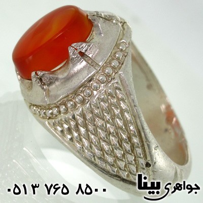 انگشتر عقیق یمنی مردانه طرح صاعقه
