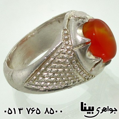 انگشتر عقیق یمنی مردانه طرح صاعقه
