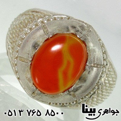 انگشتر عقیق یمنی مردانه طرح صاعقه