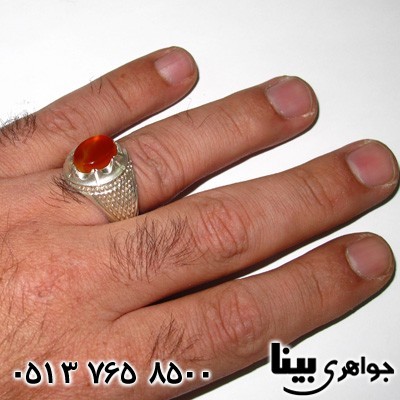 انگشتر عقیق یمنی مردانه طرح صاعقه