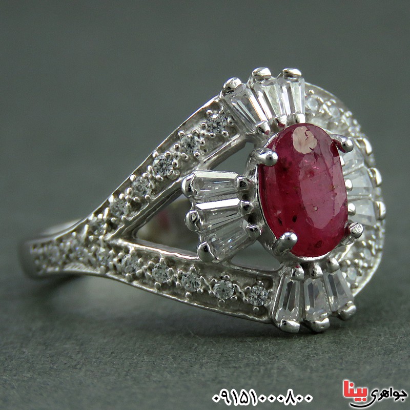 انگشتر یاقوت سرخ خوشرنگ بسیار زیبا زنانه _کد:25933