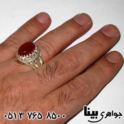 انگشتر عقیق یمنی درشت مردانه