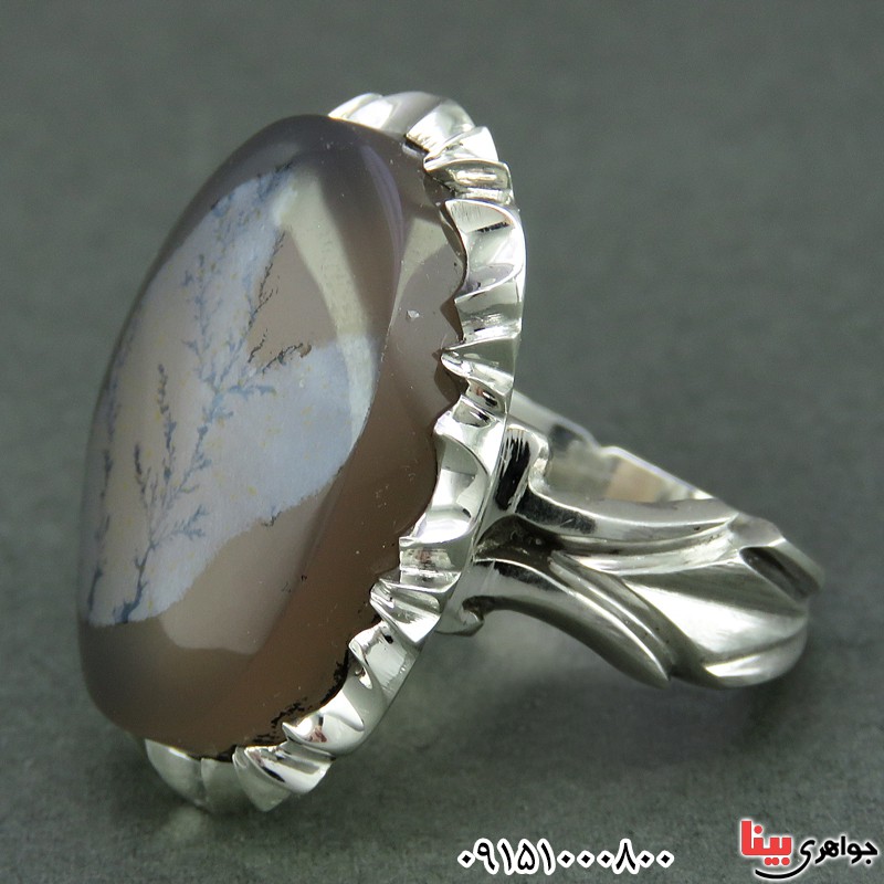 انگشتر عقیق یمنی شجری فاخر و دست ساز مردانه _کد:26006