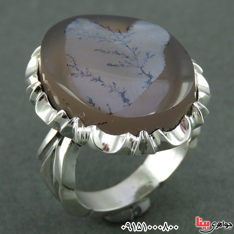 انگشتر عقیق یمنی شجری فاخر و دست ساز مردانه _کد:26006