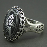 انگشتر حدید مردانه نقش ستاره داوود 