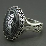 انگشتر حدید مردانه نقش ستاره داوود _کد:26056