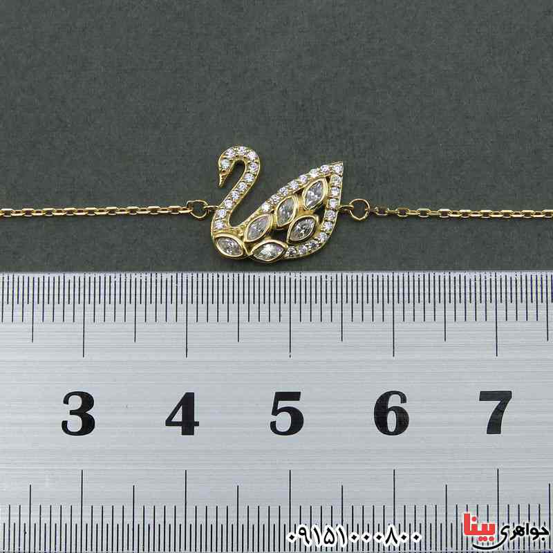 دستبند نقره خاص زنانه با آویز قو _کد:26060