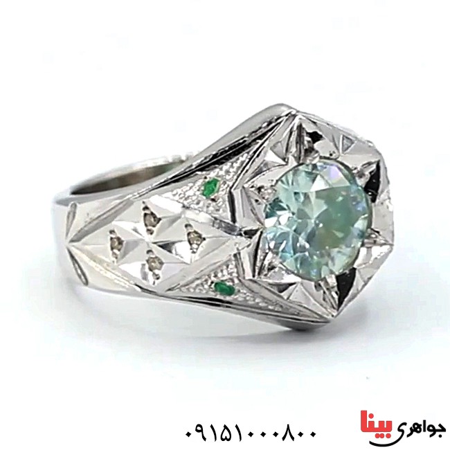 انگشتر الماس روسی ( موزانایت ) فاخر و خاص مردانه _کد:26183