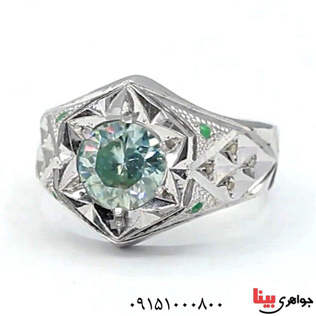 انگشتر الماس روسی ( موزانایت ) فاخر و خاص مردانه _کد:26183