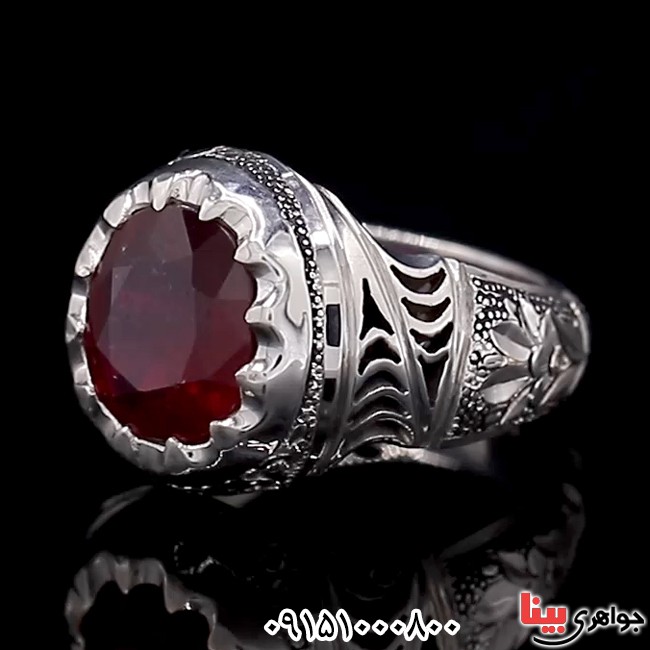 انگشتر یاقوت سرخ خوشرنگ ، فاخر و خاص مردانه _کد:26194