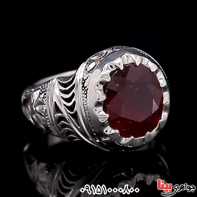 انگشتر یاقوت سرخ خوشرنگ ، فاخر و خاص مردانه _کد:26194