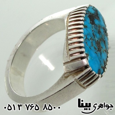 انگشتر فیروزه نیشابوری شجری مردانه کلاسیک