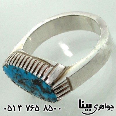 انگشتر فیروزه نیشابوری شجری مردانه کلاسیک