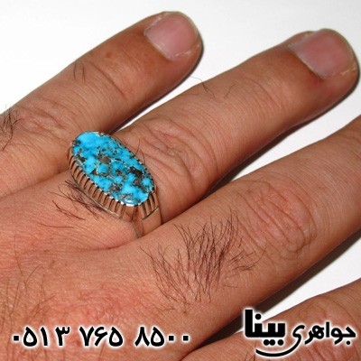انگشتر فیروزه نیشابوری شجری مردانه کلاسیک