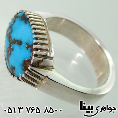 انگشتر فیروزه نیشابوری شجری مردانه کلاسیک 01