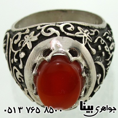 انگشتر عقیق یمنی مردانه با حکاکی یا حسین بن علی و یا ابوالفضل 01
