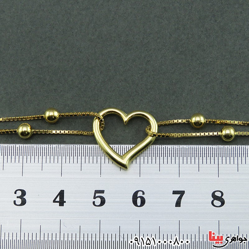 خلخال نقره طلایی با آویز قلبی خاص و زیبا _کد:26310