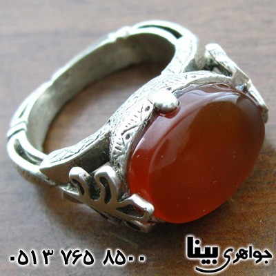 انگشتر عقیق یمنی مردانه طرح جنت
