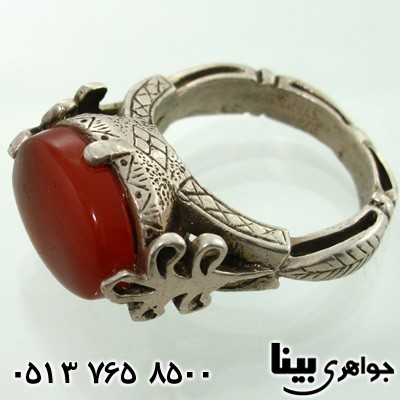 انگشتر عقیق یمنی مردانه طرح جنت
