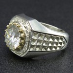 انگشتر الماس روسی ( موزانایت ) فاخر و دست ساز مردانه _کد:26333