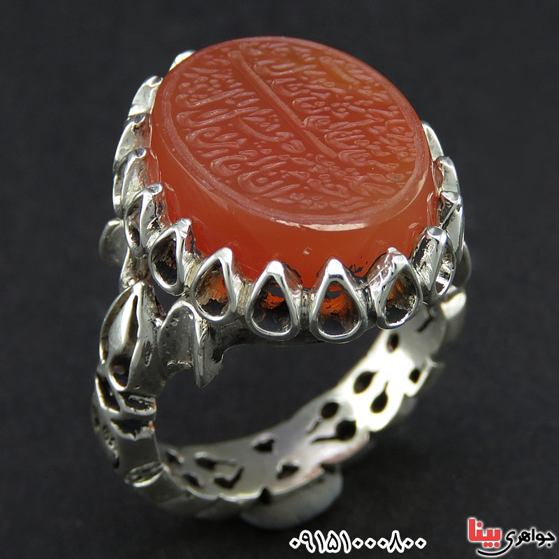 انگشتر عقیق یمنی خاص با حکاکی و من یتق الله _کد:26409 انگشتر عقیق یمنی خاص با حکاکی و من یتق الله _کد:26409