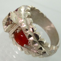 انگشتر چند جواهر الماس و عقیق و یاقوت مردانه