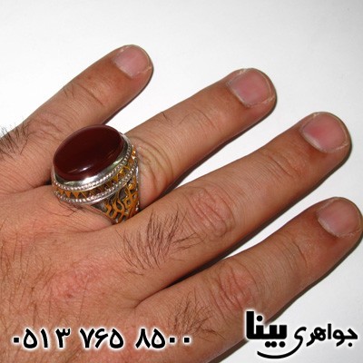 انگشتر عقیق یمنی با شکوه و تک مردانه