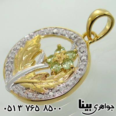 گردنبند زبرجد با الماس کوچک