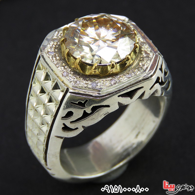 انگشتر الماس روسی (موزانایت) دست ساز و فاخر _کد:26595