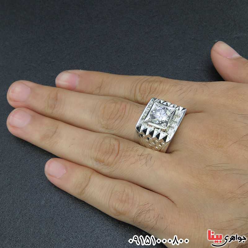 انگشتر الماس روسی ( موزانایت ) فاخر و شیک مردانه _کد:26607