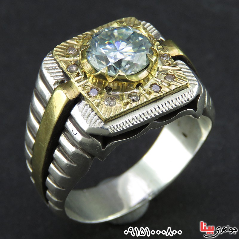 انگشتر الماس روسی ( موزانایت ) دست ساز سفارشی _کد:26628
