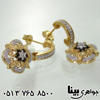 گوشواره یاقوت کبود طرح اسپنیش درشت