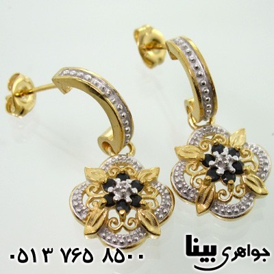 گوشواره یاقوت کبود طرح اسپنیش درشت