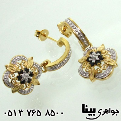 گوشواره یاقوت کبود طرح اسپنیش درشت