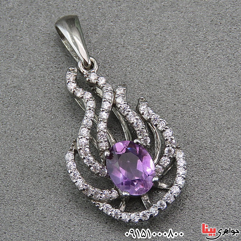 گردنبند آمتیست رودیوم خوشرنگ و خاص _کد:26943