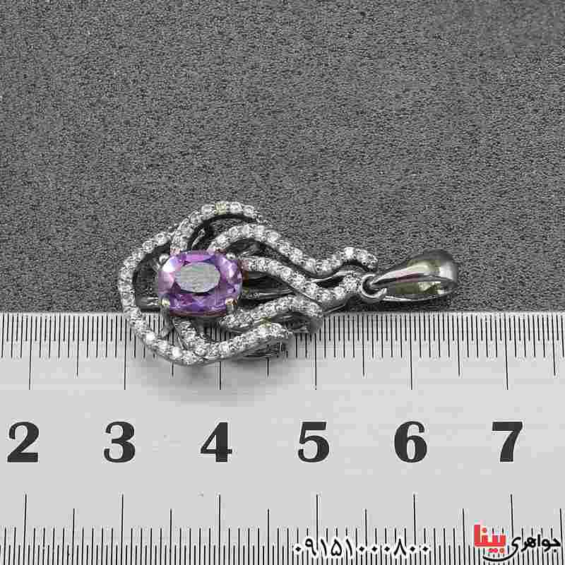 گردنبند آمتیست رودیوم خوشرنگ و خاص _کد:26943