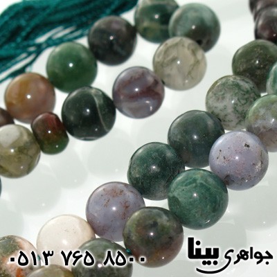 تسبیح عقیق خزه ای   33 دانه ای