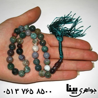 تسبیح عقیق خزه ای   33 دانه ای