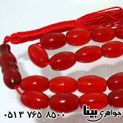 تسبیح جید قرمز دانه هلی درشت
