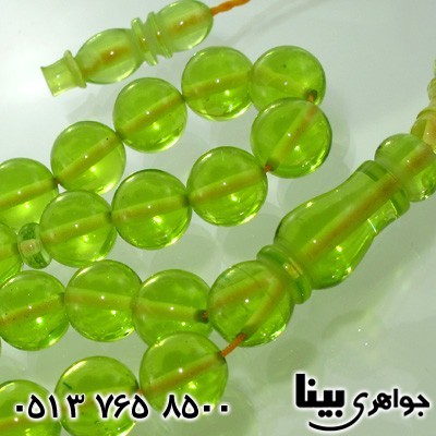 تسبیح سندلوس سبز فسفری دانه گرد درشت