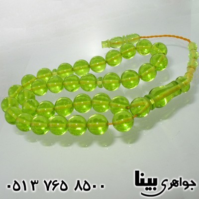 تسبیح سندلوس سبز فسفری دانه گرد درشت