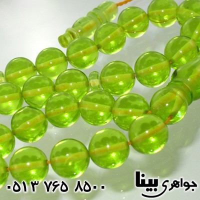 تسبیح سندلوس سبز فسفری دانه گرد درشت