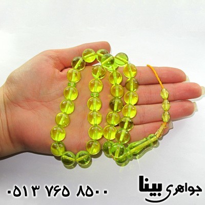 تسبیح سندلوس سبز فسفری دانه گرد درشت