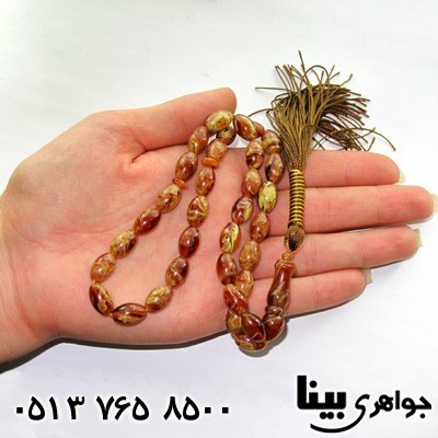 تسبیح کهربا دانه هلی درشت 01