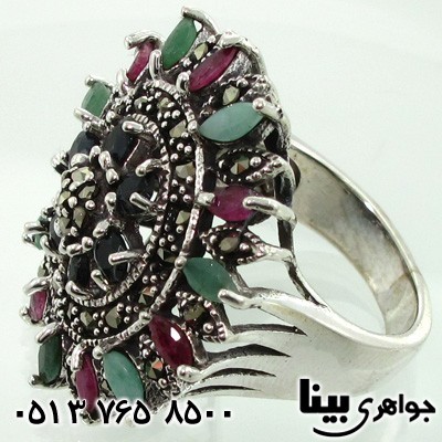 انگشتر چند جواهر زنانه اشرافی طرح شمسه