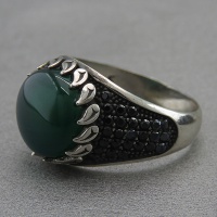انگشتر عقیق سبز میکروستینگ مردانه زیبا و خاص 