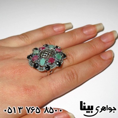 انگشتر چند جواهر زنانه اشرافی بزرگ