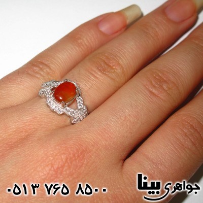 انگشتر عقیق یمنی زنانه پرنسس