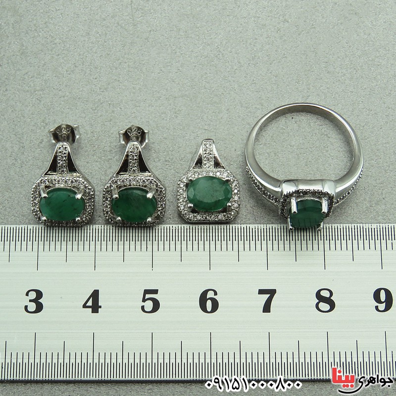 سرویس زمرد آفریقایی رودیوم فاخر و خاص زنانه _کد:27358